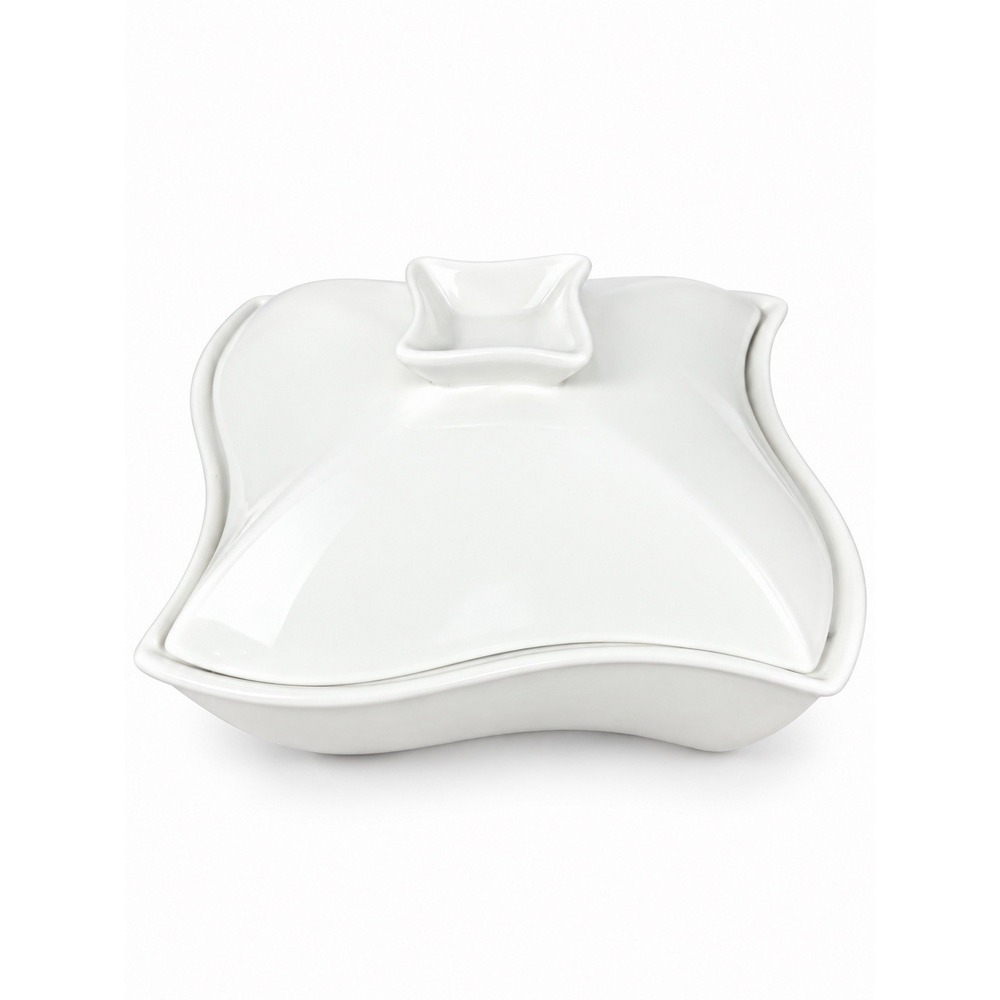 Siena by Godinger Sienna White Pinwheel Covered Casserole Baking Dish 1 Qt Wavy
